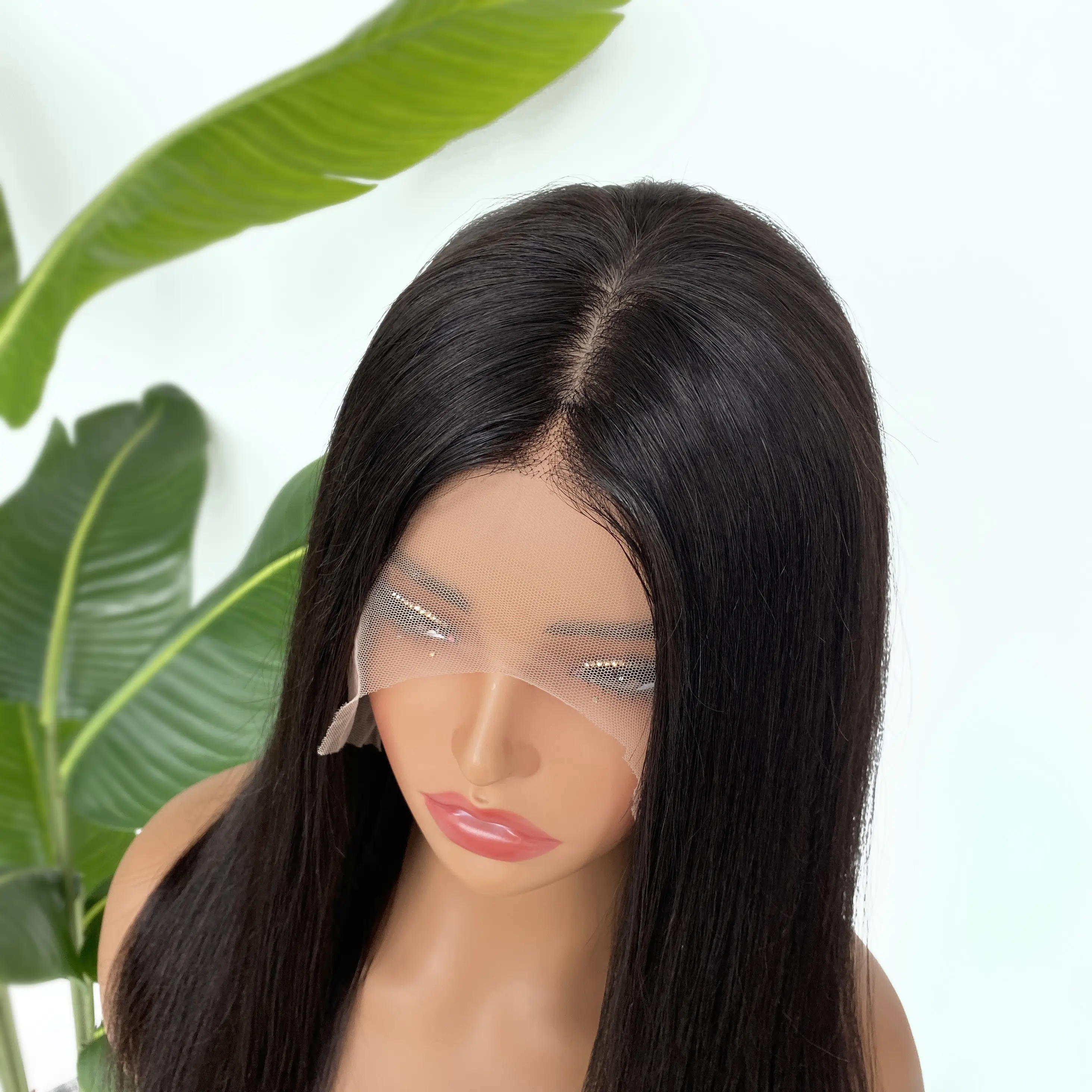 Natural color Human Hair Full Lace Medical Wigs